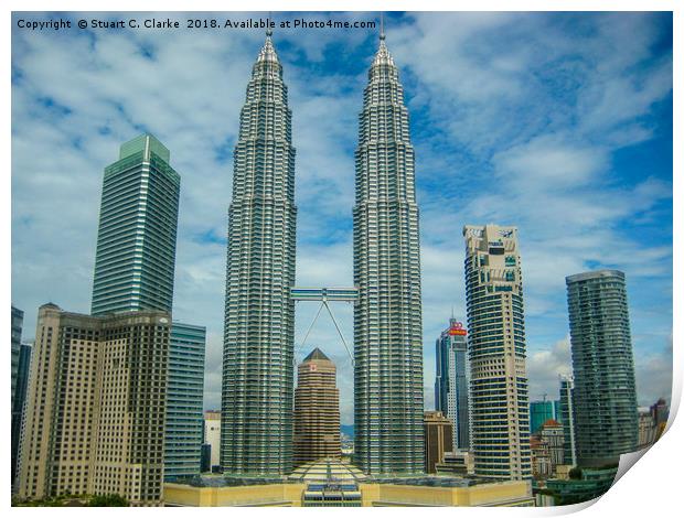 Petronas Towers, Kuala Lumpur Print by Stuart C Clarke