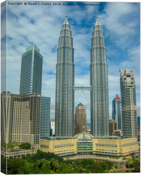 Petronas Towers, Kuala Lumpur Canvas Print by Stuart C Clarke