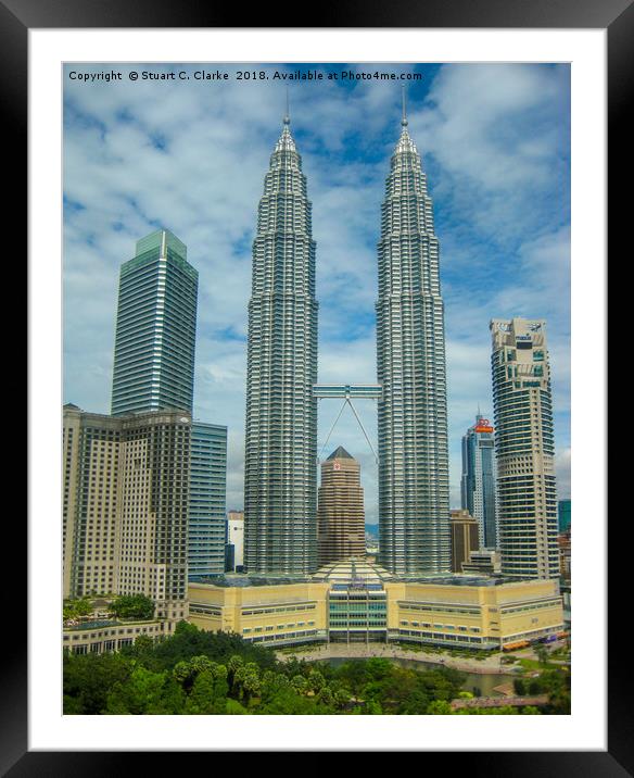 Petronas Towers, Kuala Lumpur Framed Mounted Print by Stuart C Clarke