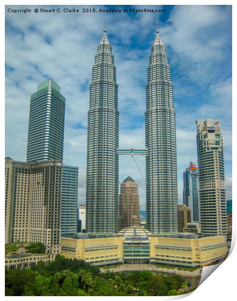 Petronas Towers, Kuala Lumpur Print by Stuart C Clarke