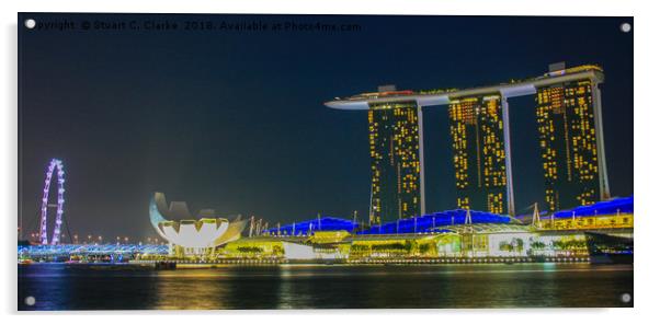 Marina Bay Sands, Singapore Acrylic by Stuart C Clarke