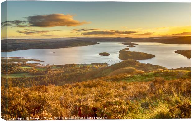 Sunset over Loch Lomond Canvas Print by Douglas Milne