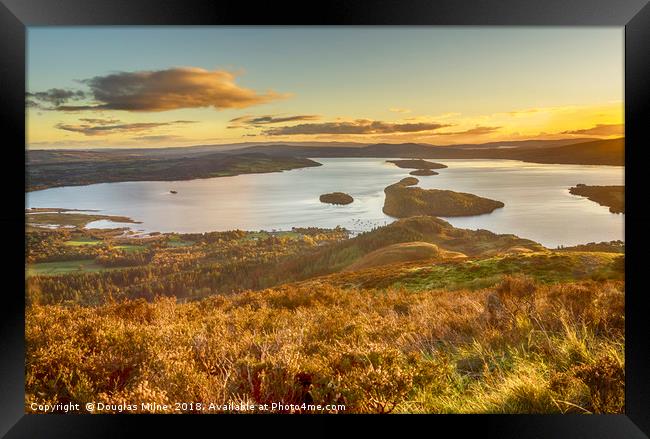 Sunset over Loch Lomond Framed Print by Douglas Milne