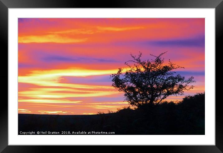 Sunset at Bonehill Rocks Framed Mounted Print by Nymm Gratton