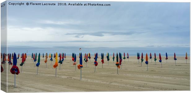 Deauville beach on a cloudy morning, Normandy Canvas Print by Florent Lacroute