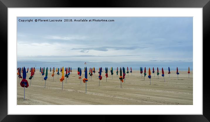 Deauville beach on a cloudy morning, Normandy Framed Mounted Print by Florent Lacroute