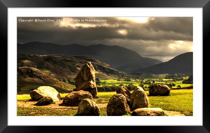 CASTLERIGG STONE CIRCLE Framed Mounted Print by Kevin Elias