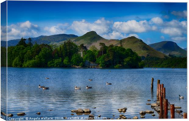 Derwent Water and the  Cat Bells               Canvas Print by Angela Wallace