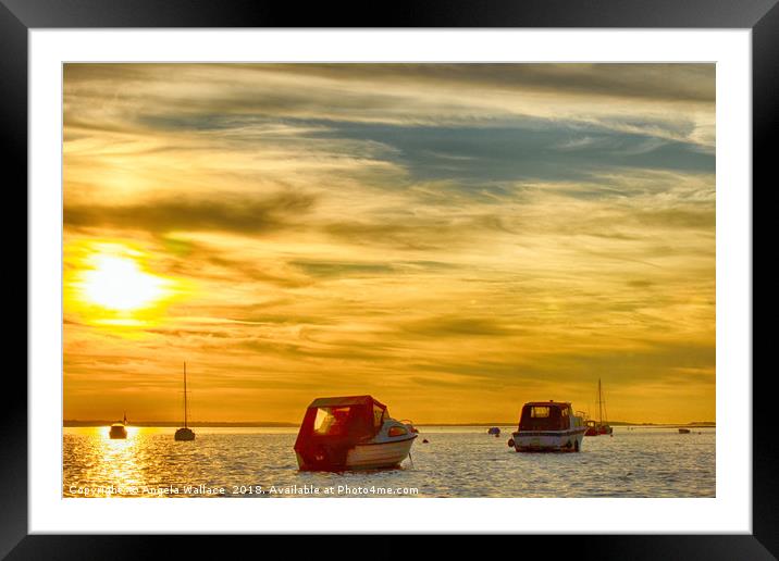 Sunset at Blakeney Point Framed Mounted Print by Angela Wallace