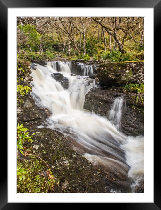 Above the main waterfalls at Inversnaid Framed Mounted Print by George Robertson
