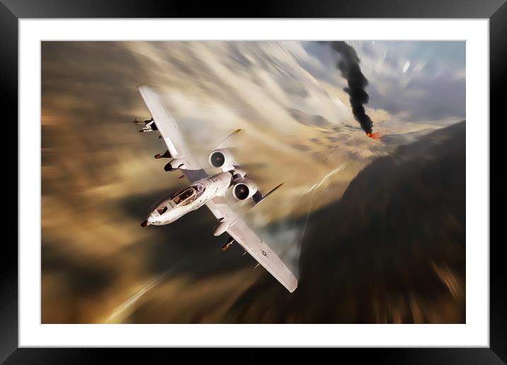 A-10 Canyon Run Framed Mounted Print by J Biggadike