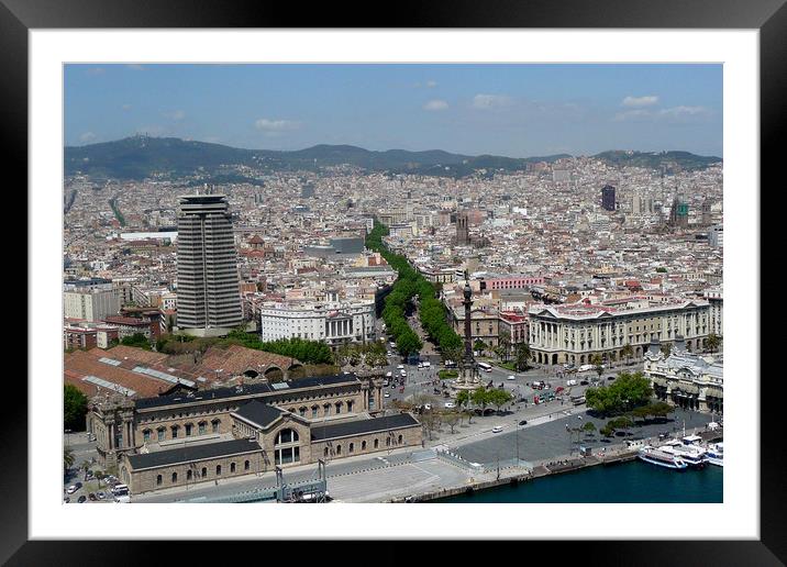 Majestic Barcelona Skyline Framed Mounted Print by Andy Evans Photos