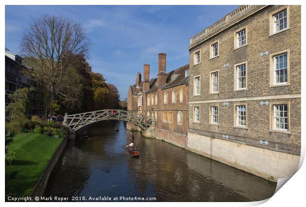 Mathematical Bridge, Cambridge Print by Mark Roper