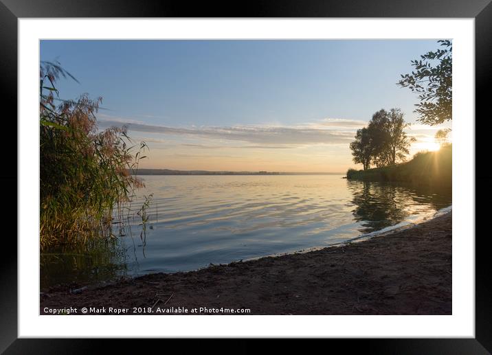 Votkinsk lake at sunset Framed Mounted Print by Mark Roper