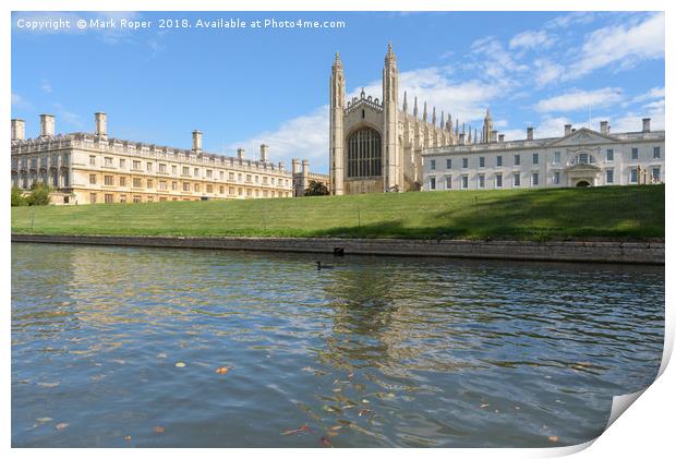 Clare and Kings College viewed from River Cam in C Print by Mark Roper