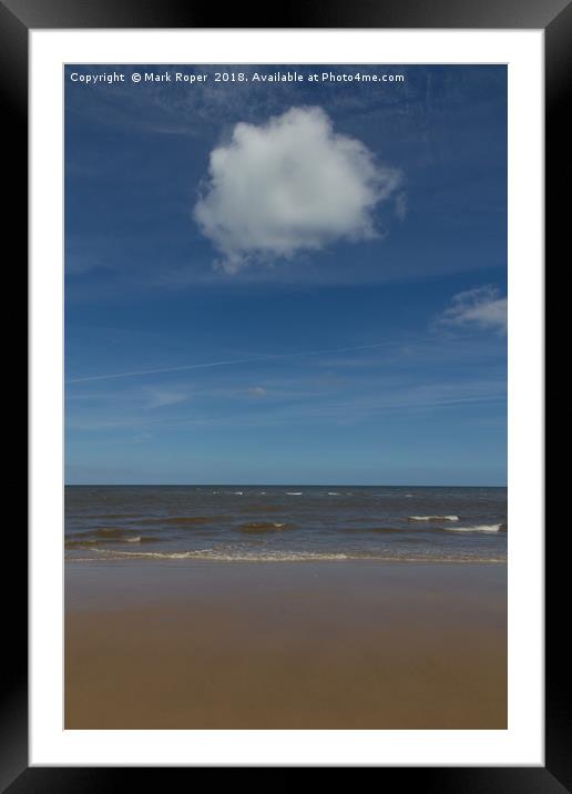 Sand and beautiful cloud at Wells-next-the-Sea  Framed Mounted Print by Mark Roper
