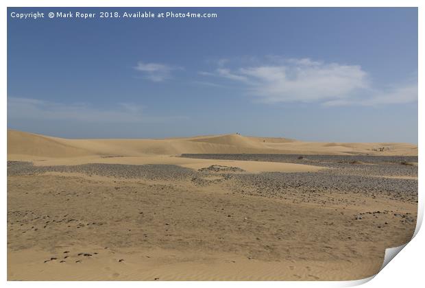 Sand dunes in Maspalomas. Gran Canaria. Spain. Print by Mark Roper