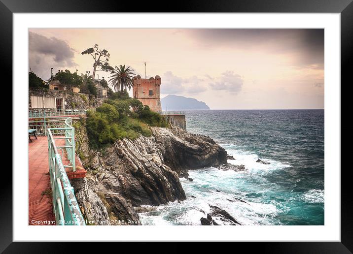 Italy, stormy weather on the Tigullio gulf Framed Mounted Print by Luisa Vallon Fumi