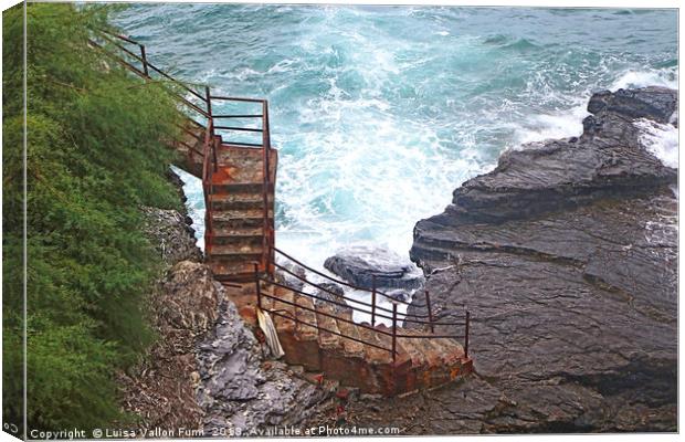 Sea promenade, mind the step! Canvas Print by Luisa Vallon Fumi