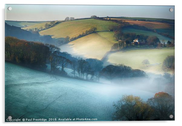Misty Devon Valley Acrylic by Paul F Prestidge