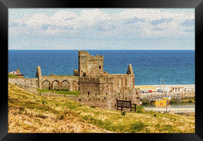 Peel Castle, Isle of Man with Oil Painting FIlter Framed Print by Paul Smith