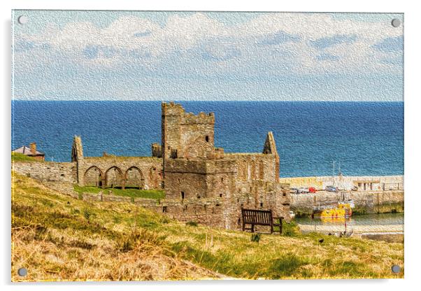 Peel Castle, Isle of Man with Oil Painting FIlter Acrylic by Paul Smith