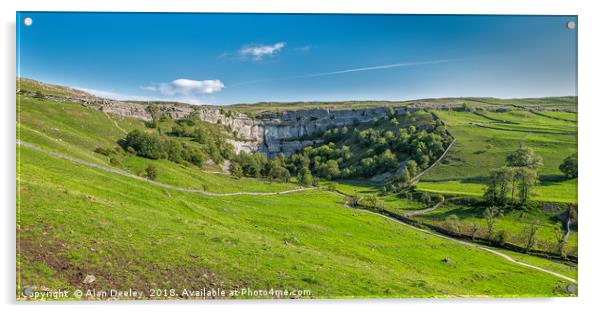 Malham Cove in the Yorkshire Dales Acrylic by Alan Deeley