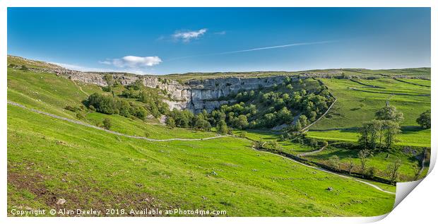 Malham Cove in the Yorkshire Dales Print by Alan Deeley