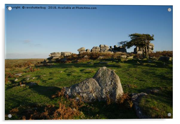 Blue Sky At Combestone Tor Acrylic by rawshutterbug 