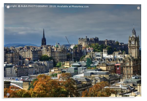  Edinburgh Castle & City Centre, Scotland Acrylic by ALBA PHOTOGRAPHY