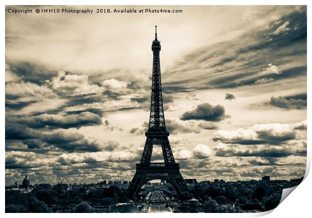 View at the Eiffel Tower from the Trocadero Garden Print by NKH10 Photography