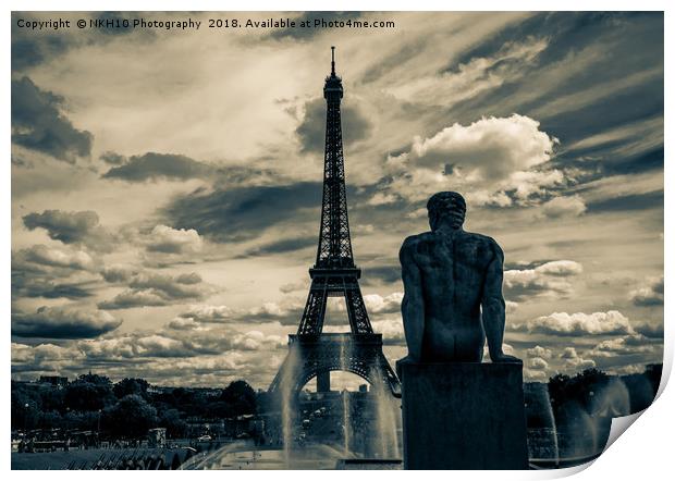 View at the Eiffel Tower from the Trocadero Garden Print by NKH10 Photography