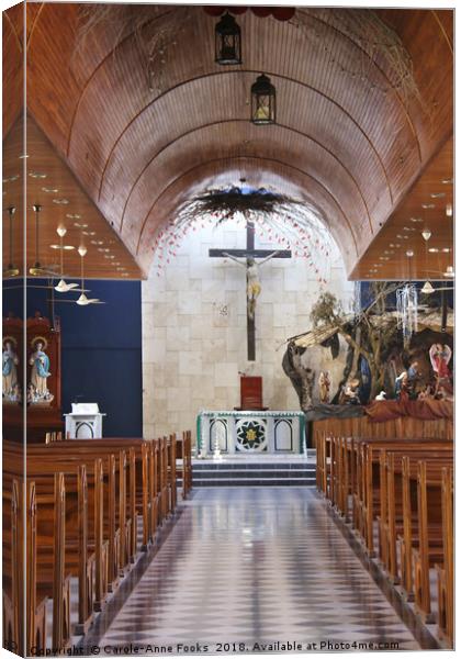 Roman Catholic Church in Quepos  Canvas Print by Carole-Anne Fooks