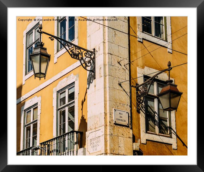 Lisbon Street Corner Framed Mounted Print by Alexandre Rotenberg
