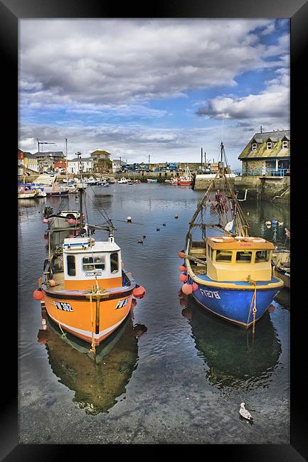 Mevagissey Fishing Harbour Framed Print by Jim kernan