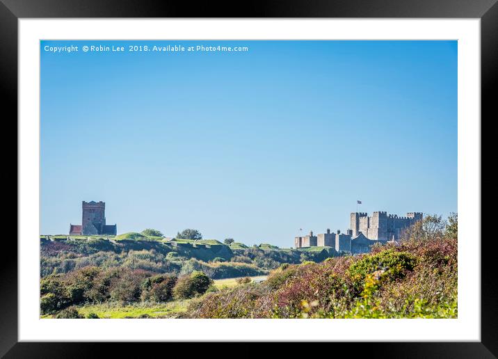 Dover Castle and St Mary in Castro church Framed Mounted Print by Robin Lee