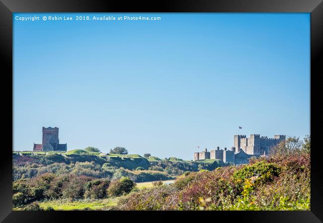 Dover Castle and St Mary in Castro church Framed Print by Robin Lee