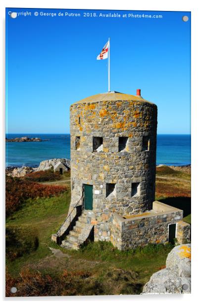 Martello Tower No 5, Lancresse, Guernsey Acrylic by George de Putron