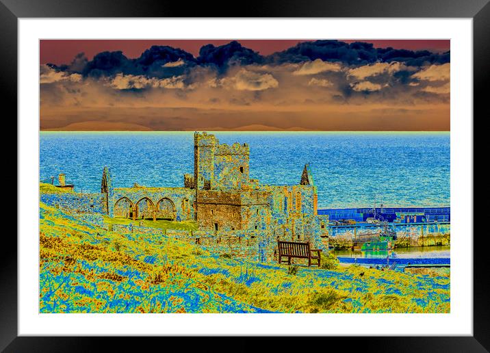 Peel Castle, Isle of Man with Solarized Filter Framed Mounted Print by Paul Smith
