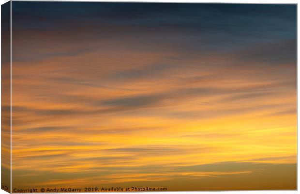 Sunset Sky Canvas Print by Andy McGarry