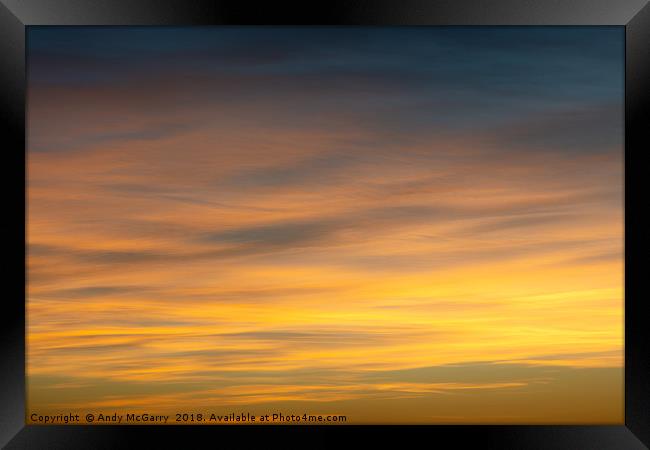 Sunset Sky Framed Print by Andy McGarry