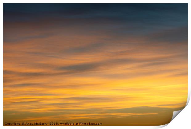 Sunset Sky Print by Andy McGarry