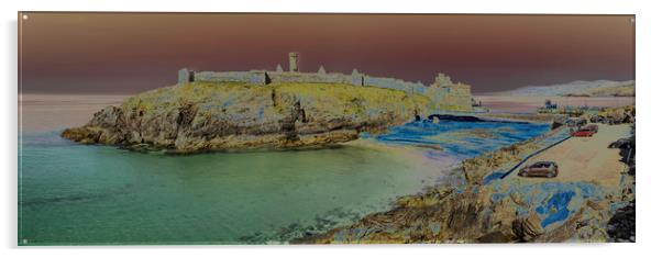 Peel Castle, Isle of Man with Solarized Filter Acrylic by Paul Smith