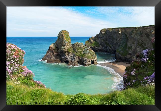 whipsiderry beach newquay cornwall Framed Print by Kevin Britland