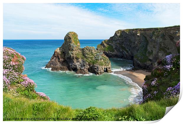 whipsiderry beach newquay cornwall Print by Kevin Britland