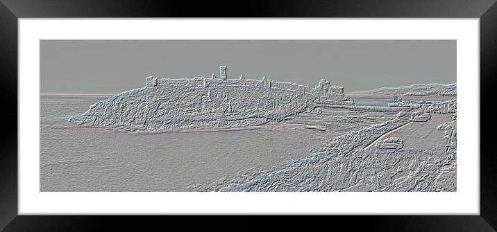Peel Castle, Isle of Man with Emboss Filter Framed Mounted Print by Paul Smith