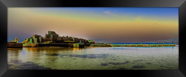 Peel Castle, Isle of Man with Solarized Filter Framed Print by Paul Smith