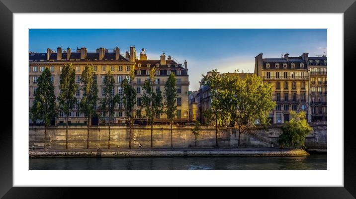 Paris , on the Banks of the River Seine Framed Mounted Print by George Robertson
