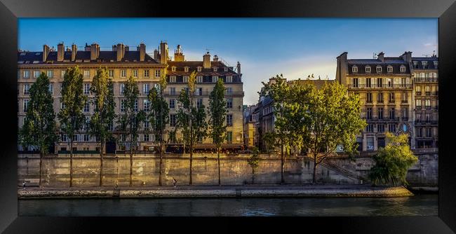 Paris , on the Banks of the River Seine Framed Print by George Robertson