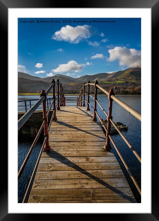 Lake Padarn Footbridge Framed Mounted Print by Adrian Evans